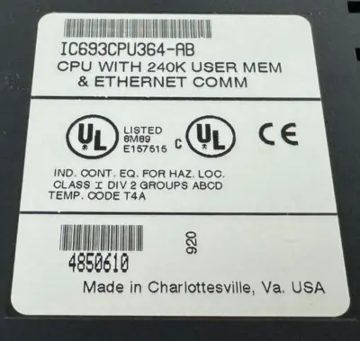 USED GE FANUC IC693CPU364