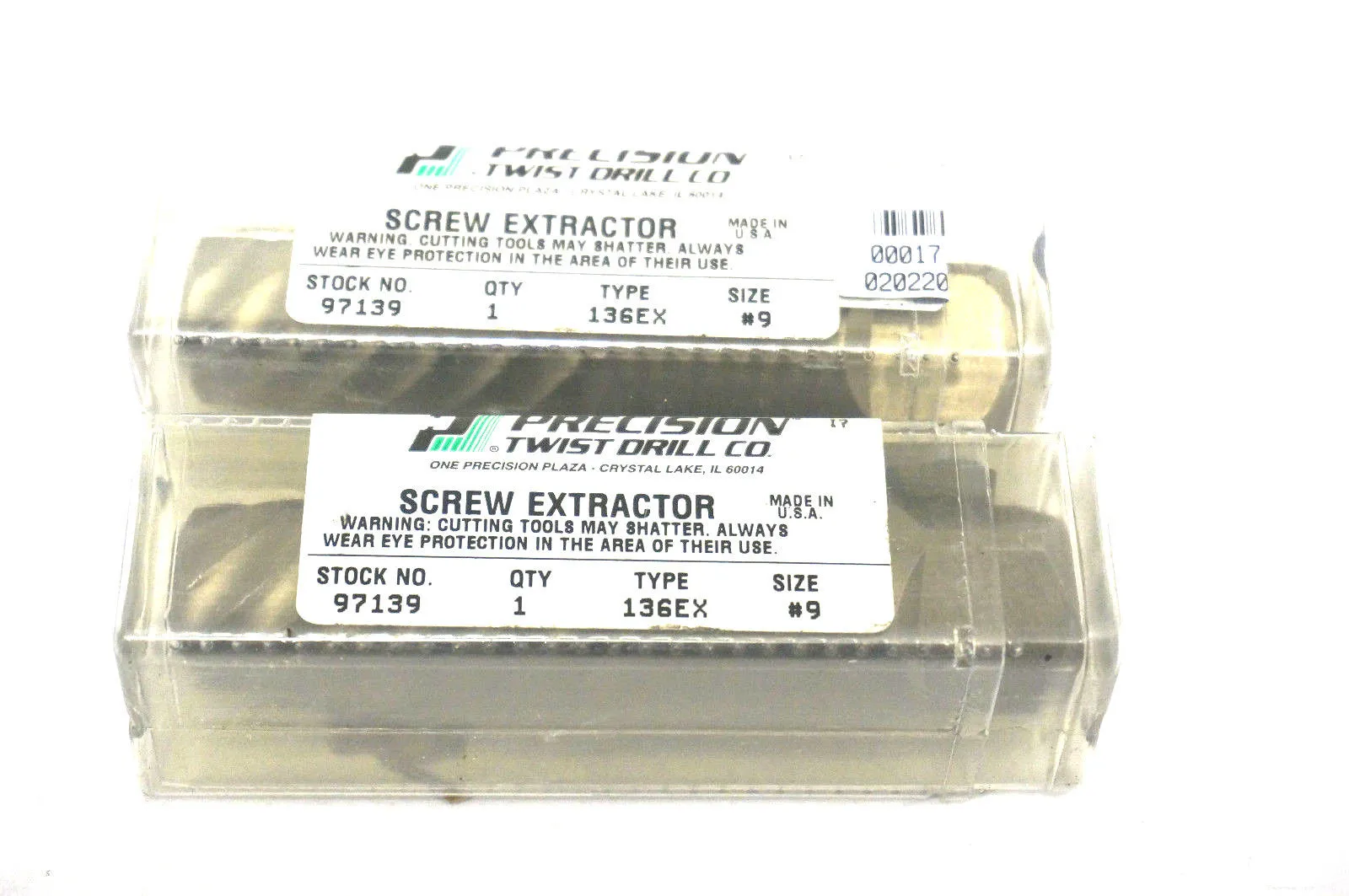 2 NEW PRECISION TWIST DRILL CO. TYPE 136EX SCREW EXTRACTOR SIZE #9 97139
