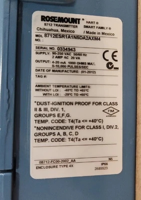 NEW Rosemount 8712ESR1A1N5DA2AXM4