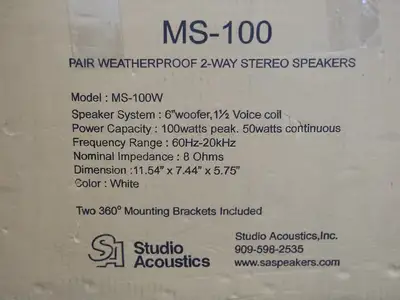 New | in-Stock STUDIO ACOUSTICS MS-100 Office Equipment British Columbia CA | Lenmark #266825