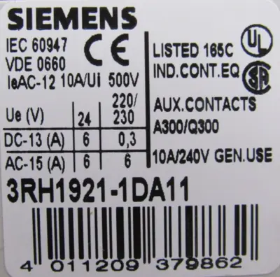NEW SIEMENS 40MP32AG CONTACTOR 3-POLE 3-PHASE SIZE-6