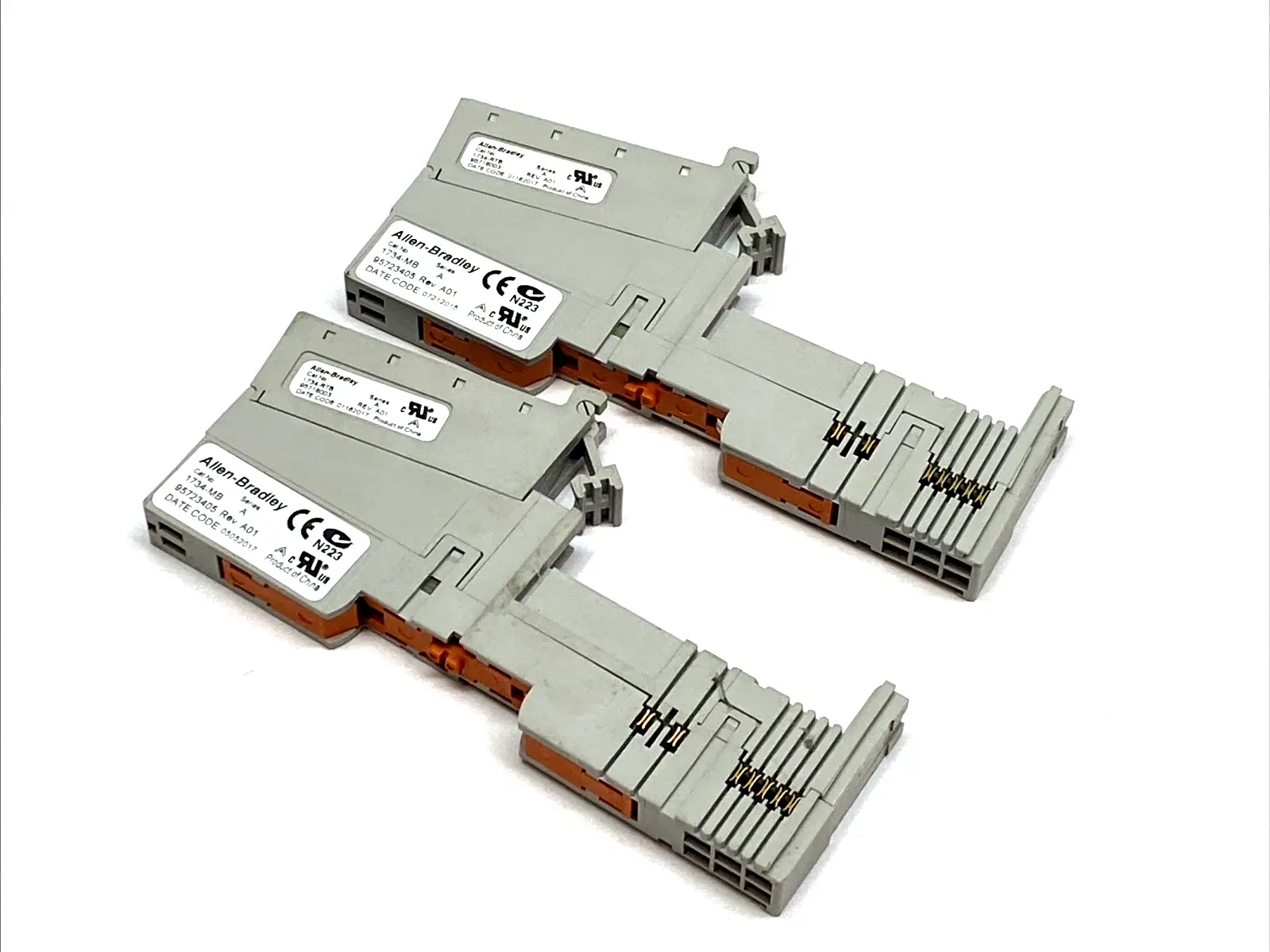 USED ALLEN-BRADLEY POINT I/O 8-POINT TERMINAL BLOCK SER A 95716003 LOT OF 2