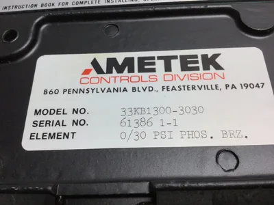 Ametek 33KB1300-3030 Pneumatic Pressure Controller 0/30PSI