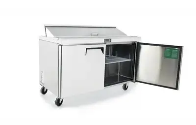 New | in-Stock Atosa New Atosa MSF8303GR 60" Sandwich Prep. Table with (16) 6" Deep Poly Pans Food Prep Tables Illinois US | Falcon Restaurant Supply #1375347