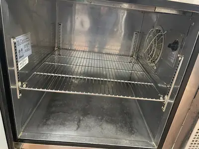 Used Turbo Air Used 44" Turbo Air TPR-44SD Super Deluxe Refrigerated Pizza Prep Table 120V - CC Food Prep Tables Illinois US | Falcon Restaurant Supply #1374983