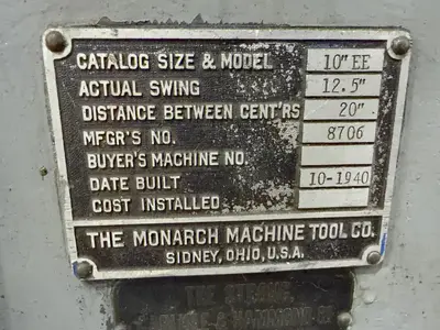 Used 1940 MONARCH 10EE Engine Lathes Ohio US | HGR 24 #1518144