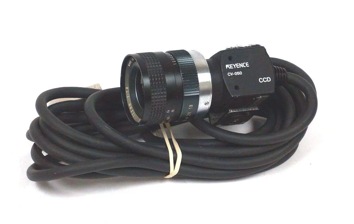KEYENCE CV-050 CAMERA CCD W/ COMPUTAR 12.5MM TV LENS 1:1.8