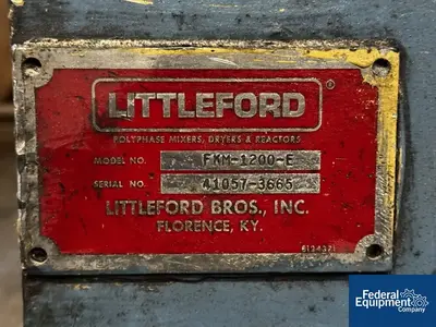 USED Littleford 42 Cu Ft Littleford Mixer, Model FKM 1200E, S/S