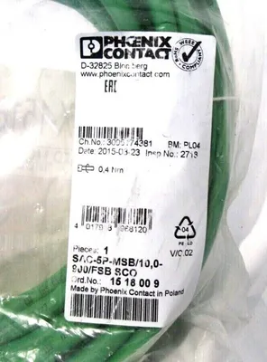 NEW PHOENIX CONTACT SAC-5P-MSB/10,0-900/FSB SCO CABLE SAC5PMSB100900FSBSCO