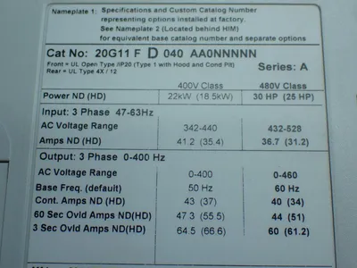 USED ALLENBRADLEY 20G11FD040AA0NNNNN