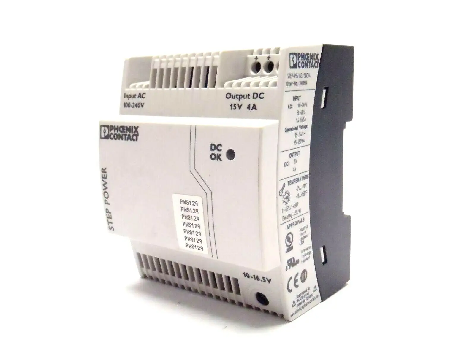 STEP-PS/ 1AC/15DC/4 | Phoenix Contact  Power Supply Unit 2868619 - Used