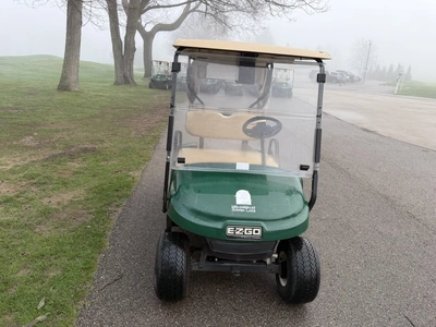 (1) 2019 E-Z-Go EFI golf cart with a Kawasaki gas engine, model 657061G01, includes canopy, fold-dow...