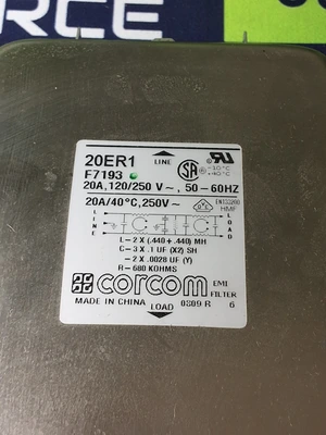 CORCOM 20ER1 POWER LINE FILTER 20A 120/250V 50/60Hz