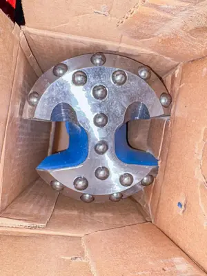 Used TRIDENT BY EWD ECCENTRIC 6-1/8” CARBIDE BUTTON CABLE TOOL DRILL BIT, 2-1/4" X 3-1/4" PIN THREAD, NEW, MADE IN USA Carbide Drills Pennsylvania US | East West Machinery & Drilling #1417809
