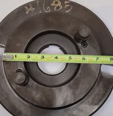LATHE CHUCK ADAPTER BACK PLATE D1-6 MOUNT, 10" DIAMETER, 2-1/4" THRU HOLE