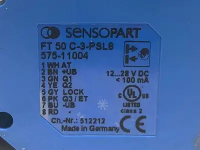 Used Sensopart Color Sensor, working range: 18-22 mm, 575-11004 Sensors Michigan US | Maverick Industrial Sales #1400578