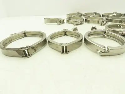 Tri Clover 3"/4" 3" Sanitary Tri Clamp 11 Single & Double Pin/ 5 - 4" Lot of 16