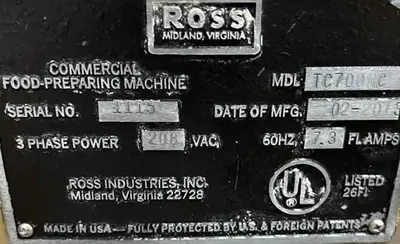 USED ROSS TC700NC