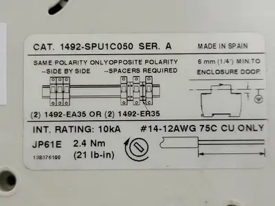 USED ALLEN-BRADLEY 1492-SPU1C050