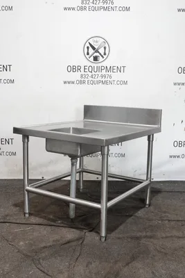 36”x30” STAINLESS STEEL ONE COMPARTMENT COMMERCIAL PREP SINK WITH BACKSPLASH