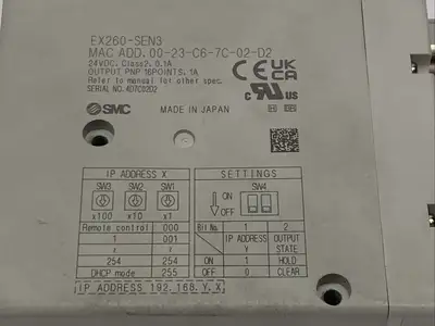 USED SMC COMPACT SERIAL INTERFACE UNIT, PNP 16-POINT, 24VDC