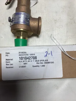 Kunkle Safety Relief Valve; 6010EDM01-KM 3/4″ X 1″-NIB