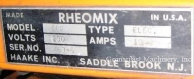 Haake Rheomix Mixer, Item # 309