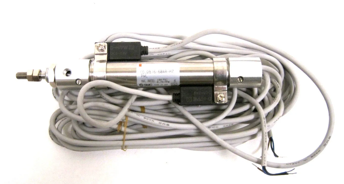NEW SMC CDJ2B16-60AR-H7PW CYLINDER W/ 2 D-H7PW AUTO SWITCHES