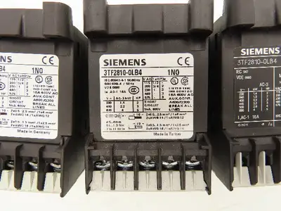 Siemens 3TF2810-0LB4 Contactor Sz 00 3-Pole 16A 1NO 600V 3PH 24VDC Coil Lot of 3
