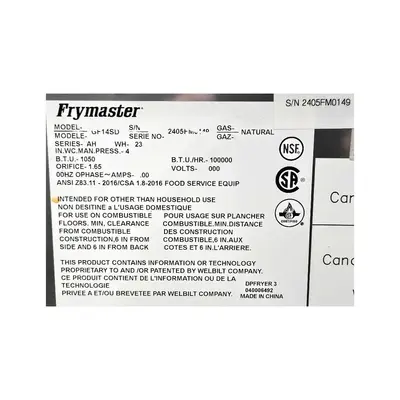 USED FRYMASTER GF14SD