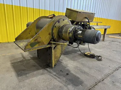 1.7 TON (3200 LBS) X 10' DEMAG WALL MOUNTED POWERED JIB CRANE & CABLE HOIST: STOCK #19119
