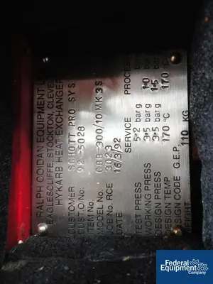 USED Ralph Coidan 20 Sq Ft Ralph Coidan Graphite Block Heat Exchanger, 14.5/50.75#