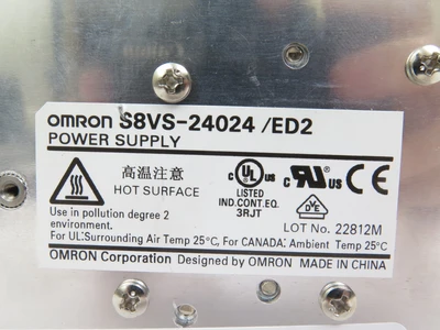 Used Omron S8VS-24024/ED2 Power Supplies California US | ANACAPA EQUIPMENT BROKERS, INC #1540732