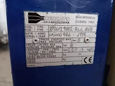 Ceccato model 107M29802/RLC10/8 screw air compressor