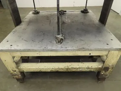 1" Aluminum Top  Steel Base Work Bench Table 40"x40" x 25-36"Adjustable Height