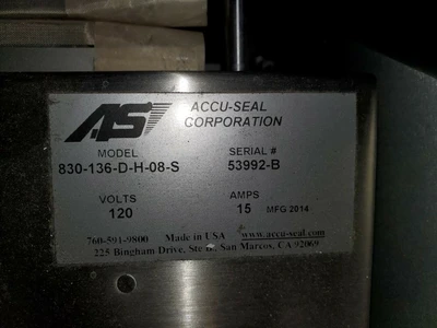 USED ACCU-SEAL 830-136-DH-08-S