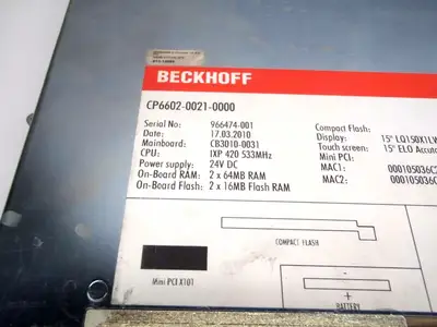 New | in-Stock Beckhoff Touch Panel PC 15 Inch 2 x 64MB Ram IXP 420 533MH Automation Control (HMI) Michigan US | Maverick Industrial Sales #1456442