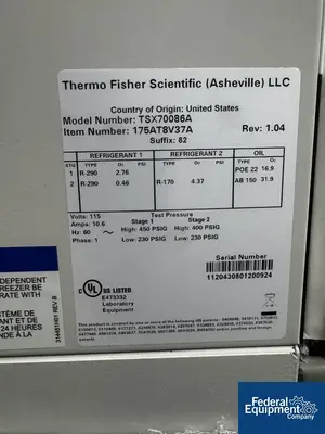 Thermo Fisher Scientific Thermo Fisher Scientific ULT Freezer, Model TSX70086A