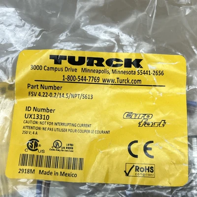 NEW Turck FSV 4.22-0.2/14.5/NPT/S613
