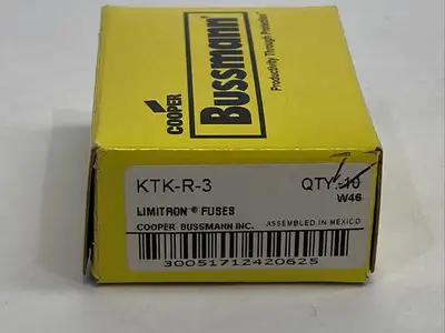 KTK-R-3 | Cooper Bussmann  Limitron Class CC Fuse 3A 600VAC PKG OF 7 - New Other