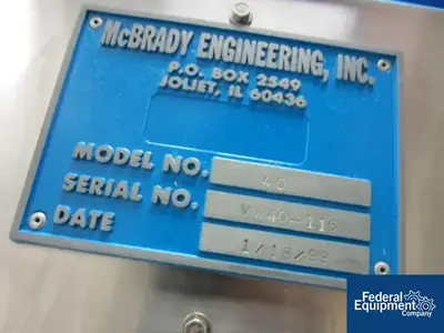 USED McBrady Engineering McBrady Engineering Exterior Vial Washer/Dryer, Model 40