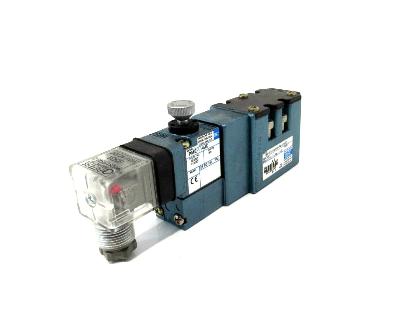 NEW MAC VALVES MV-A1C-A111-PM-114JC SOLENOID VALVE MVA1CA111PM114JC