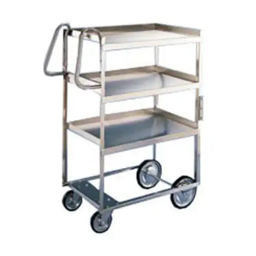 Lakeside 7025 3 Level Stainless Utility Cart w/ 700 lb Capacity, Raised Ledges