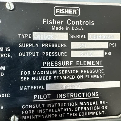 USED Fisher 4150K
