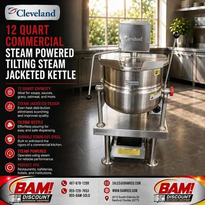 Used 2018 CLEVELAND MKDT12-T Cooking Kettles Florida US | BAM Discount Restaurant Equipment #1353637
