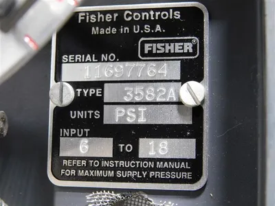 Fisher 3582A Pneumatic Valve Positioner 6-18 PSI Used