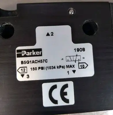 Parker B5G1ACH57C 2 Position Solenoid Pneumatic Directional Valve 230 Loc5E7/2