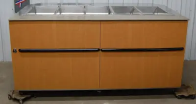142-1153 Southern Case Arts 5 Pan Food Warmer with Alto Shaam Hot Drawers