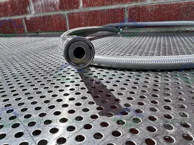 USED SANI-TECH WEST 96" STAINLESS STEEL FLEXIBLE BRAIDED HOSE 1/2" SANITARY FITTING