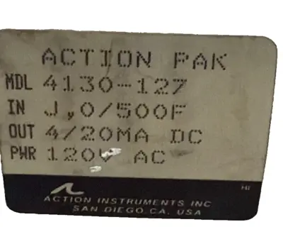 NEW ACTION PAK 4130-127 CONTROL MODULE 4130127